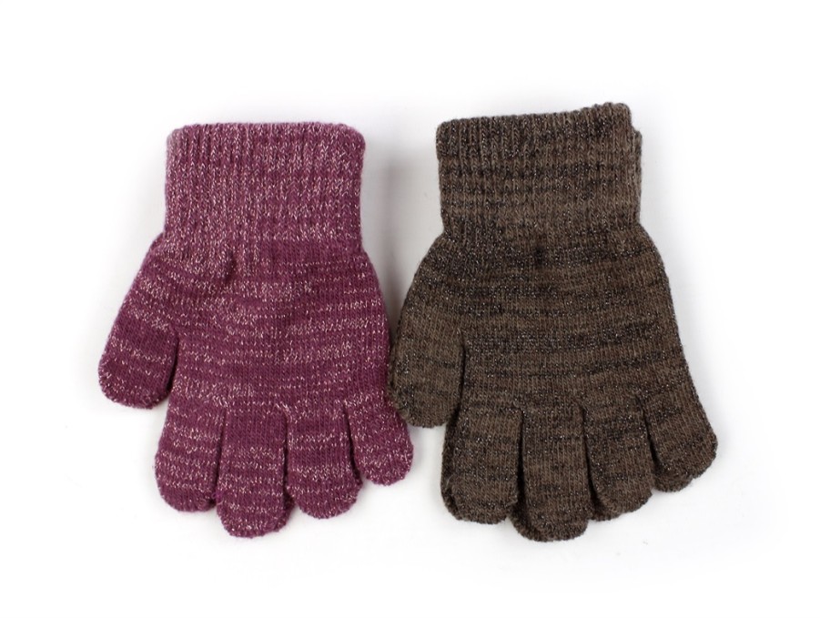 Kids Celavi Gloves | Celavi Mellow Mauve Glitter Wool/Nylon Mittens (2-Pack)