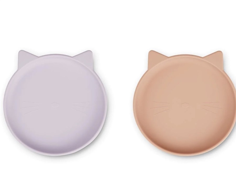 Accessories And Home Liewood | Liewood Cat Light Lavender Rose Mix Plate Olivia Silicone (2-Pack)