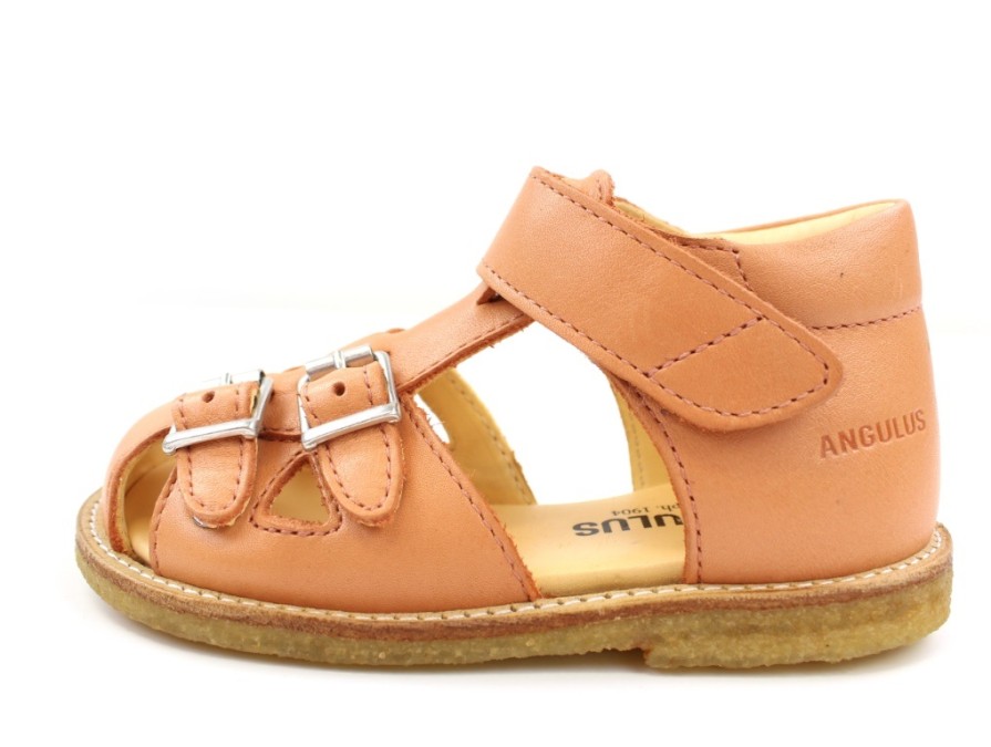 Baby Angulus Sandals | Angulus Sandal Peach With Buckles And Velcro