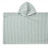 Baby Liewood Swimwear | Liewood Paco Stripe Peppermint White Hooded Towel Poncho