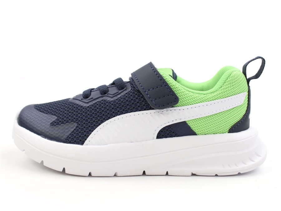 Tweens Puma Shoes And Sneakers | Puma Dark Night/Puma White/Green Sneakers Evolve