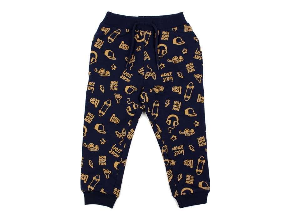 Kids Name It Pants And Leggings | Name It Dark Sapphire/Bone Brown Skateboard Sweatpants