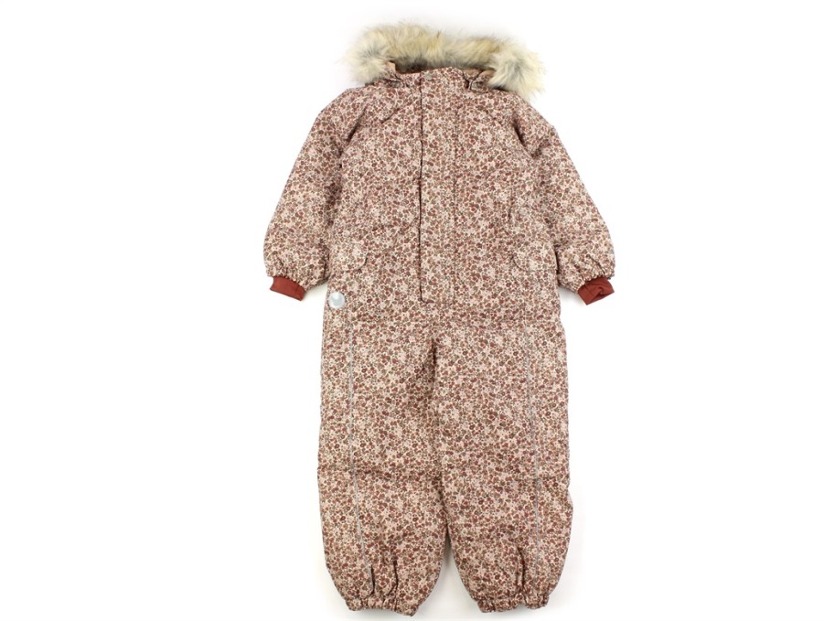 Kids Wheat Coveralls | Wheat Rose Dust Flowers Tech Jumpsuit Moe