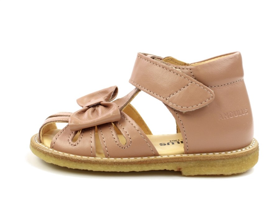 Baby Angulus Sandals | Angulus Dark Peach Sandal With Bow