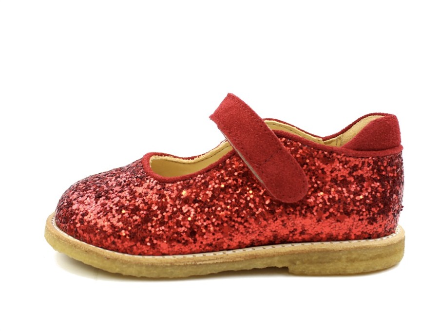 Baby Angulus Shoes And Sneakers | Angulus Red Glitter Ballet Flats