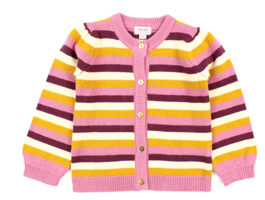 Baby Noa Noa Miniature Cardigans | Noa Noa Miniature Cardigan Nature Pink Stripes