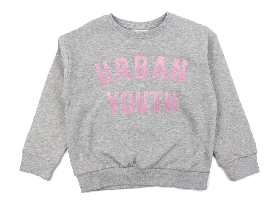 Tweens Name It Blouses And Knitwear | Name It Grey Melange Boxy Sweatshirt