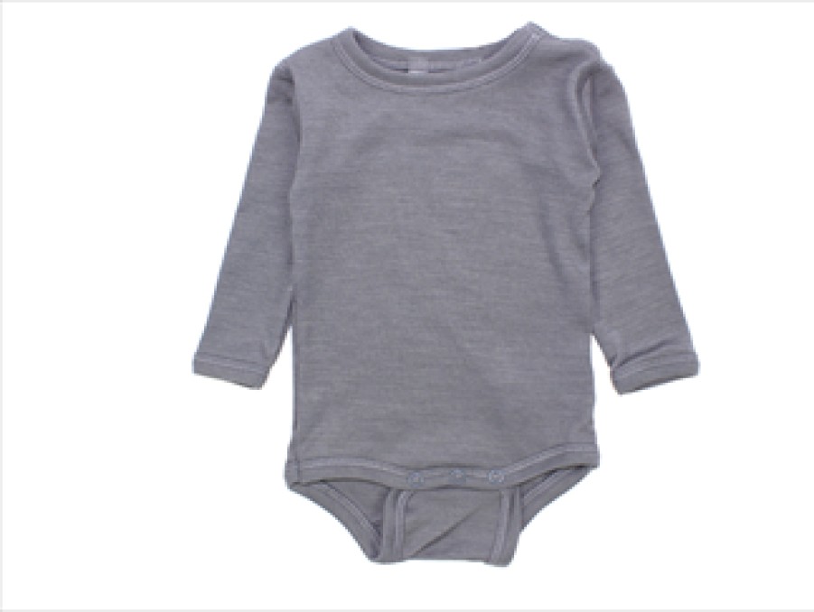 Baby Joha Bodysuits And Jumpsuits | Joha Grey Body Merino Wool/Silk