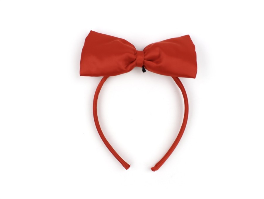 Accessories And Home Mini Rodini | Mini Rodini Red Bow Satin Headband