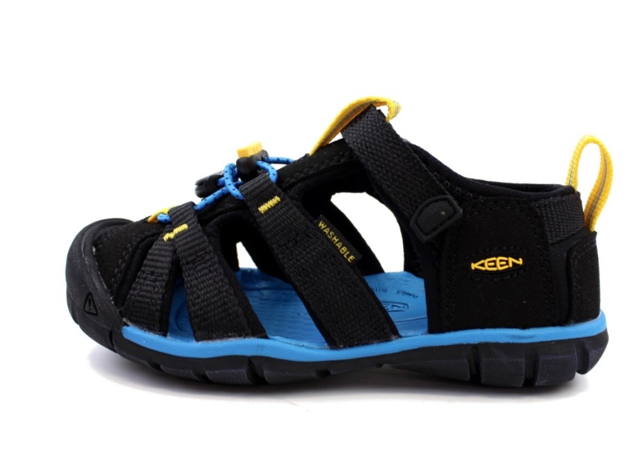 Tweens Keen Sandals | Keen Sandal Seacamp Black/Keen Yellow