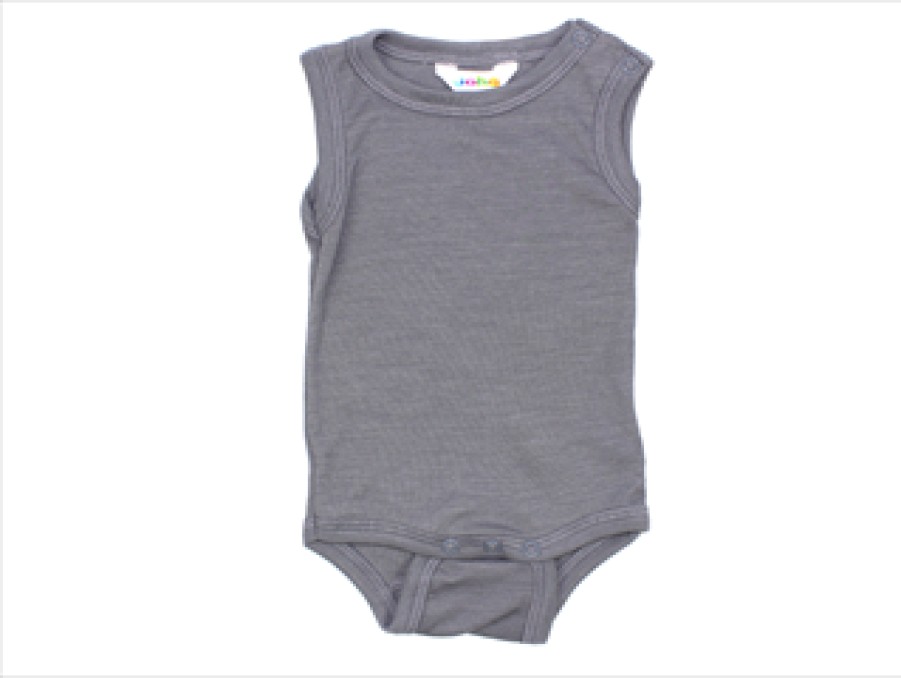 Baby Joha Bodysuits And Jumpsuits | Joha Grey Body Merino Wool/Silk