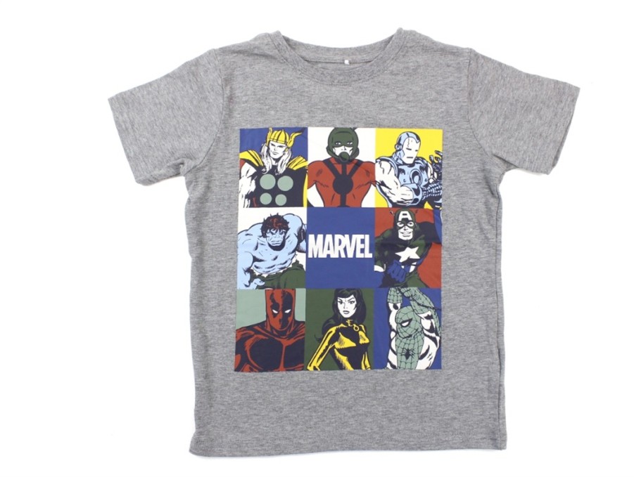 Tweens Name It T-Shirts | Name It T-Shirt Grey Melange Marvel