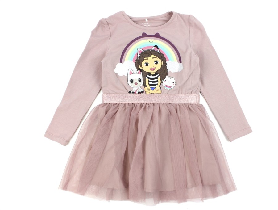 Kids Name It Dresses | Name It Deauville Mauve Gabby'S Dollhouse Dress