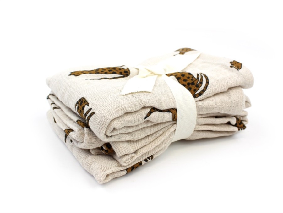 Accessories And Home Liewood | Liewood Lewis Leopard Sandy Muslin Cloth (2-Pack)