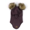 Baby Mikk line Hats | Mikk-Line Huckleberry Elephant Hat Merino Wool With Pom-Poms