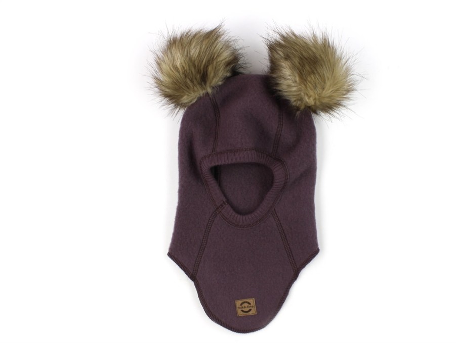 Baby Mikk line Hats | Mikk-Line Huckleberry Elephant Hat Merino Wool With Pom-Poms