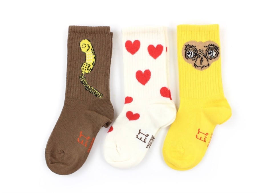 Baby Mini Rodini Socks | Mini Rodini Socks E.T. Yellow (3-Pack)