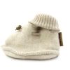 Baby Mikk line Baby Shoes And Crawler Shoes | Mikk-Line Melange Off-White Footies Merino Wool