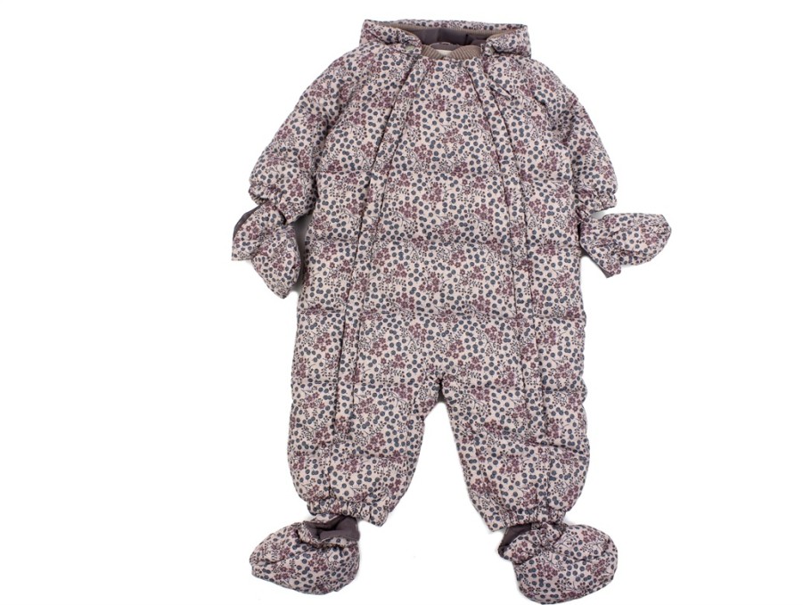 Baby Wheat Coveralls | Wheat Pale Lilac Berries Puffer Overall Edem