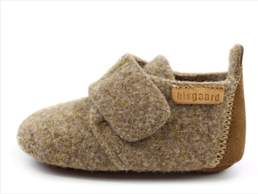 Kids Bisgaard Slippers | Bisgaard Camel Slippers With Velcro