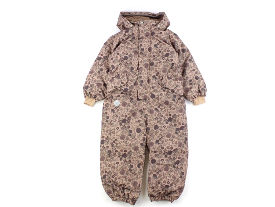 Kids Wheat Coveralls | Wheat Rose Dawn Flowers Tech Jumpsuit Miko