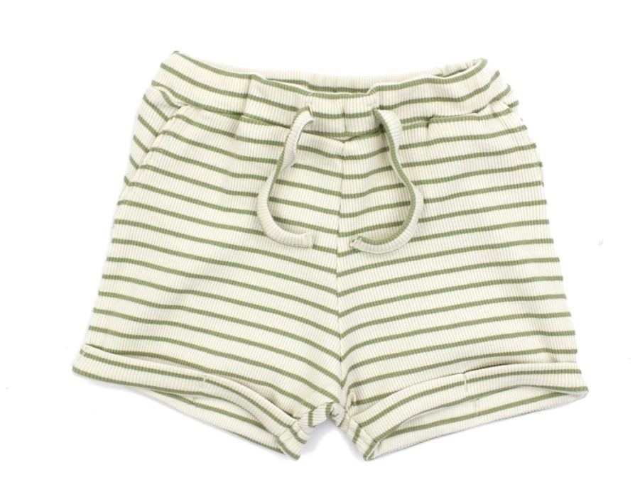 Baby Lil Atelier Shorts | Lil Atelier Sage Shorts Stripes