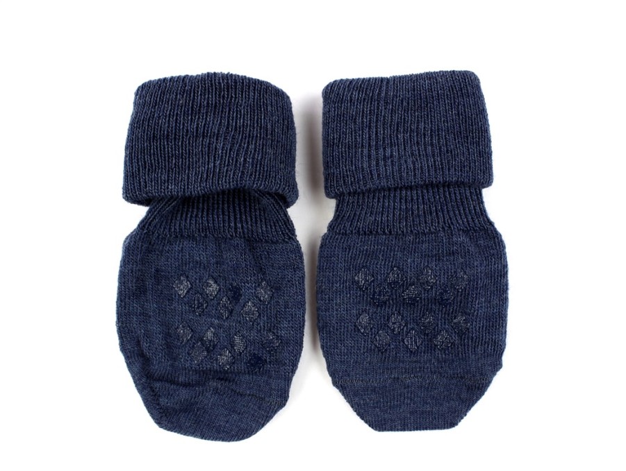 Baby MP Socks | Mp Dark Denim Melange Anti-Slip Wool Socks (2-Pack)