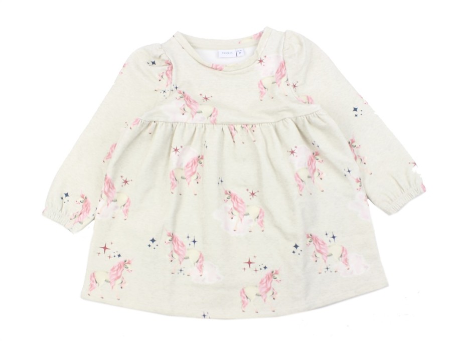 Baby Name It Dresses | Name It Peyote Melange Unicorn Sweatdress