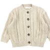 Baby Petit Piao Cardigans | Petit Piao Nature White Chunky Cardigan