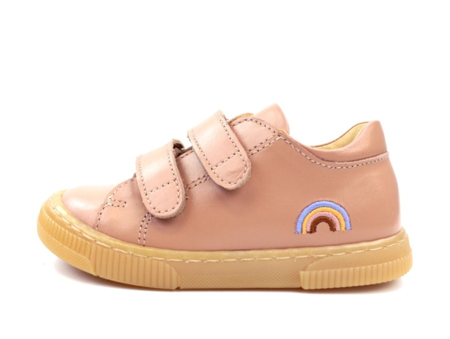 Baby Angulus Shoes And Sneakers | Angulus Dark Peach Shoes Rainbow