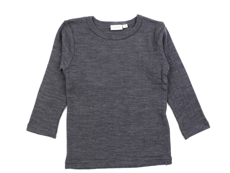 Baby Name It Short And Long-Sleeved T-Shirts | Name It Iron Gate Blouse Merino Wool