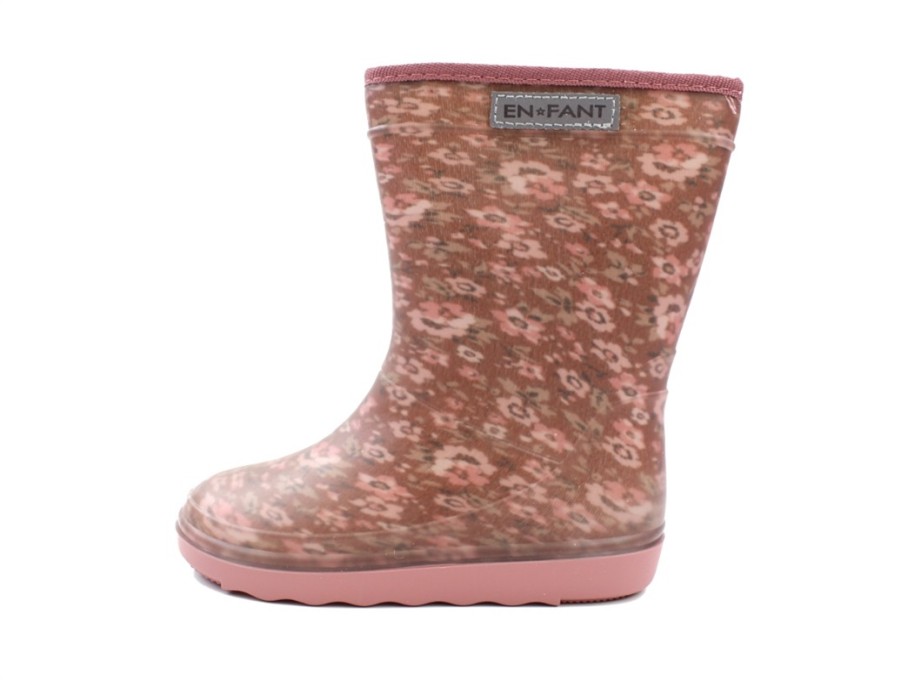 Baby En Fant Thermal Boots And Winter Rubber Boots | En Fant Thermal Boot Withered Rose Flower