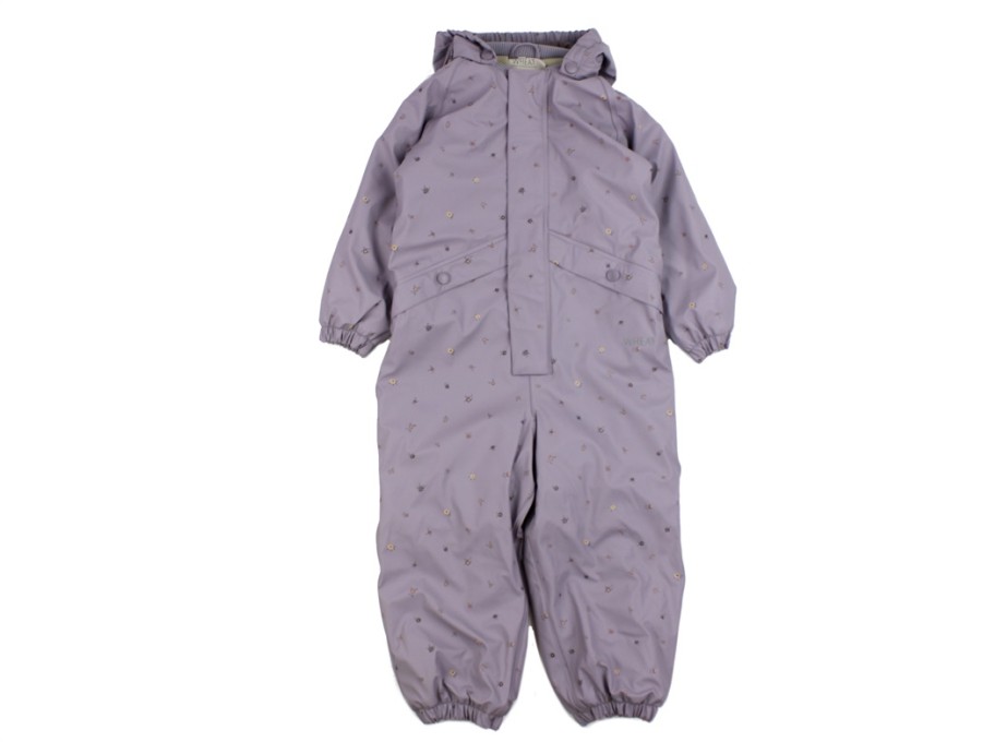 Baby Wheat Thermal Wear And Fleece | Wheat Lavender Flowers Thermal Rain Suit Aiko