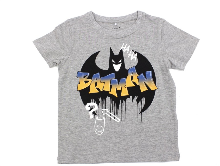 Kids Name It Short And Long-Sleeved T-Shirts | Name It Grey Melange Batman T-Shirt