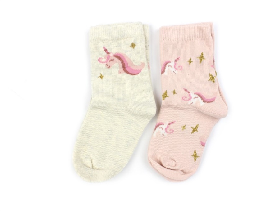 Baby Name It Socks | Name It Peyote Melange/Rose Smoke Unicorn Socks (2-Pack)