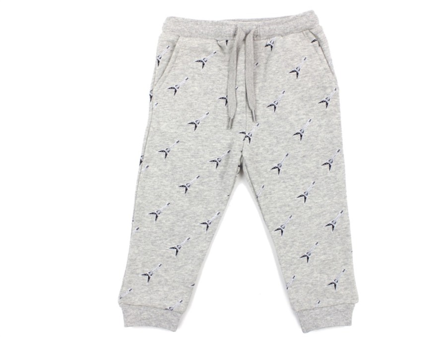 Baby Petit by Sofie Schnoor Pants And Leggings | Petit By Sofie Schnoor Sweat Pants Gray Melange Guitar