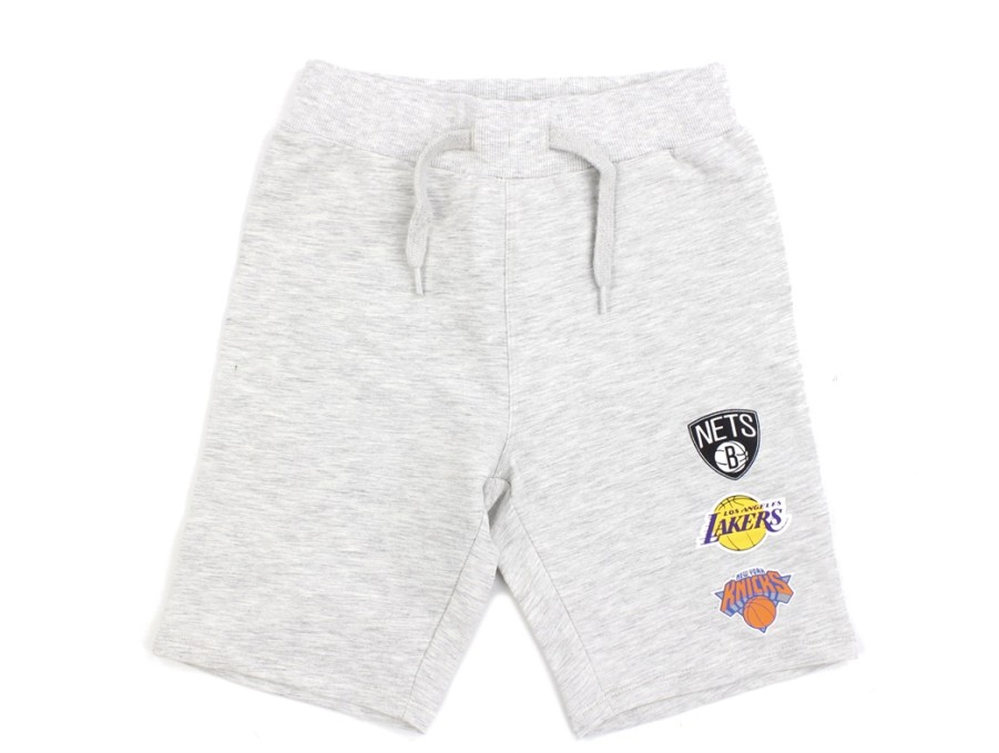 Kids Name It Shorts | Name It Light Grey Melange Nba Sweatshorts