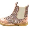 Kids Angulus Boots And Ankle Boots | Angulus Ancle Boot Dark Peach/Multi Glitter (Narrow)