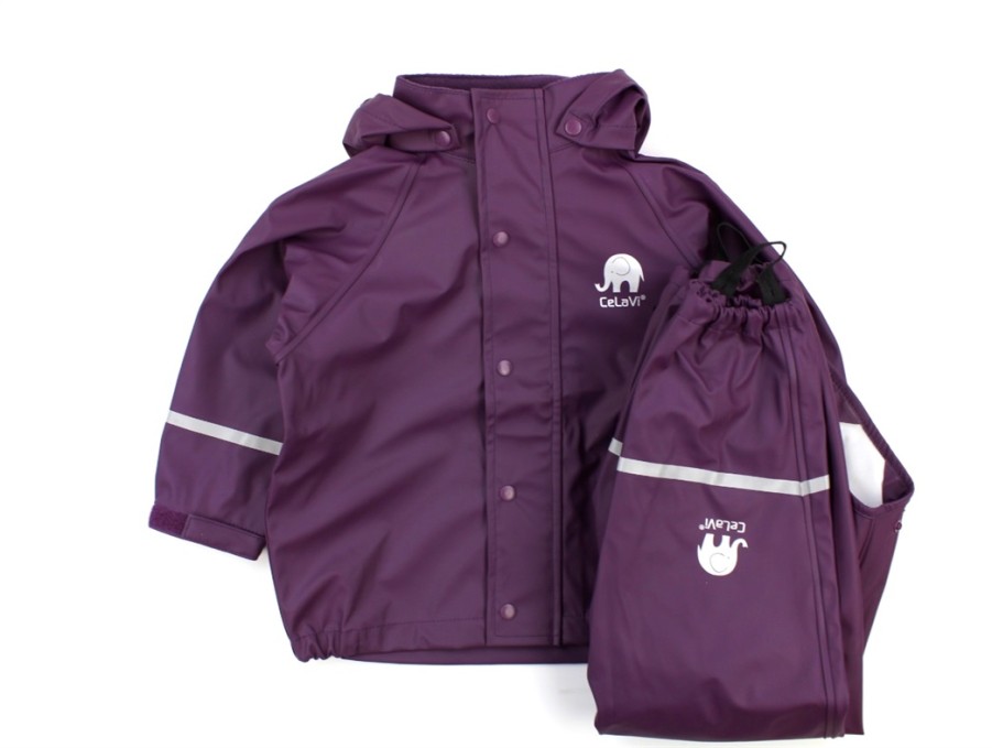 Baby Celavi Rainwear | Celavi Rainwear Pants And Jacket Blackberry Wine