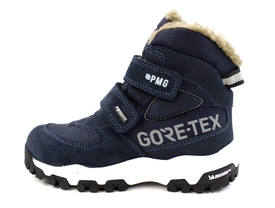 Tweens Primigi Winter Boots | Primigi Navy Blue Scuro Vinterstovle Med Gore-Tex Og Michelin Saler