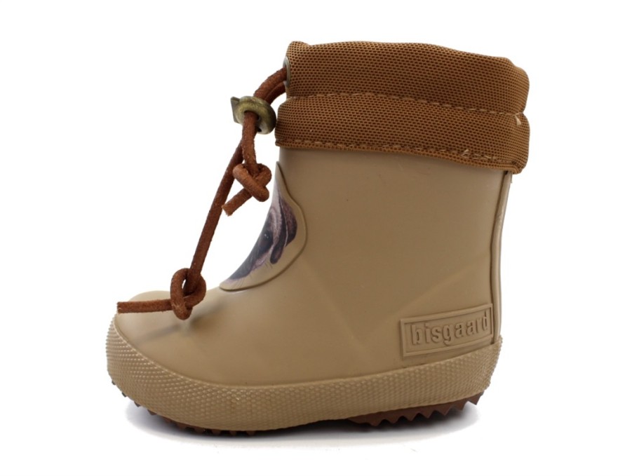 Baby Bisgaard Thermal Boots And Winter Rubber Boots | Bisgaard Winter Rubber Boot Short Mustard Flower With Wool Lining