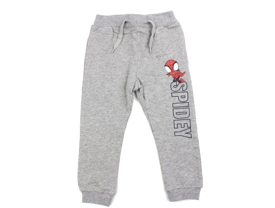 Kids Name It Pants And Leggings | Name It Grey Melange Sweatpants Spidey