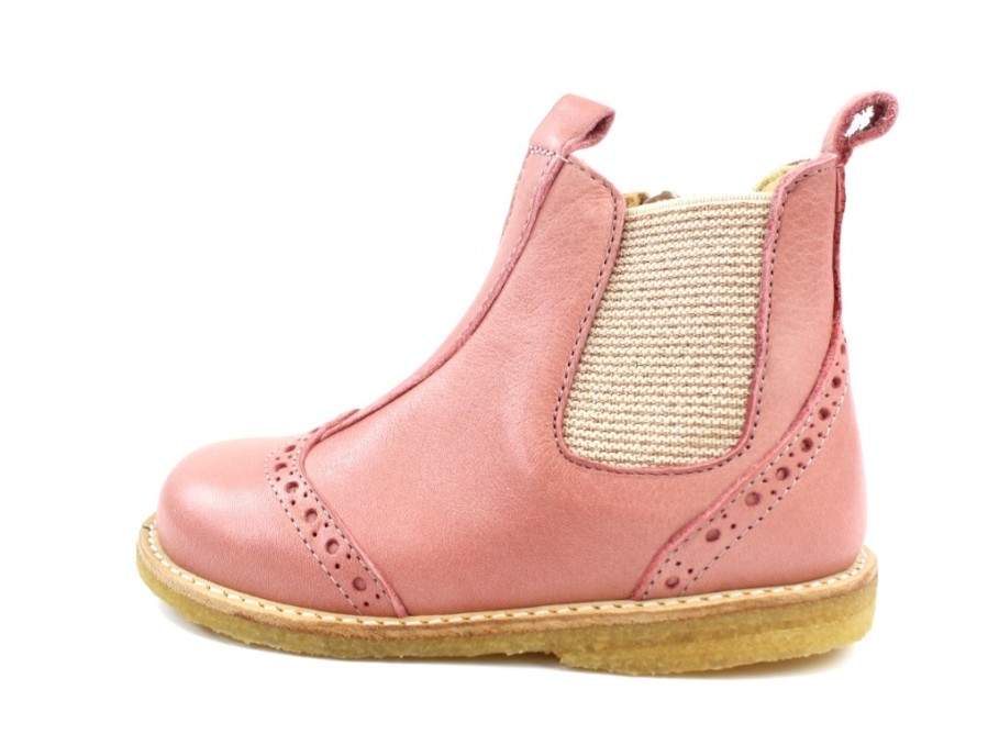 Baby Angulus Shoes And Sneakers | Angulus Ancle Boots Makeup/Rose With Hole Pattern