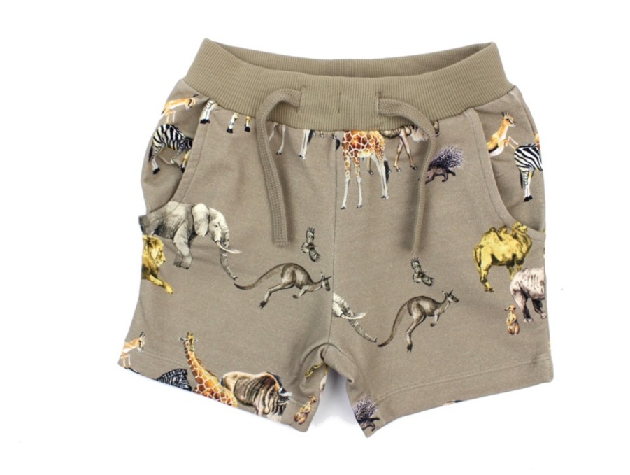 Baby Name It Shorts | Name It Shorts Sweat Weathered Teak Animal Print