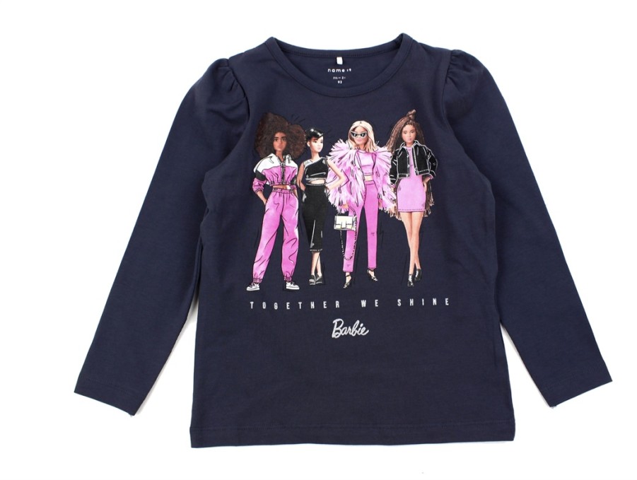 Baby Name It Short And Long-Sleeved T-Shirts | Name It India Ink Glitter Barbie Top