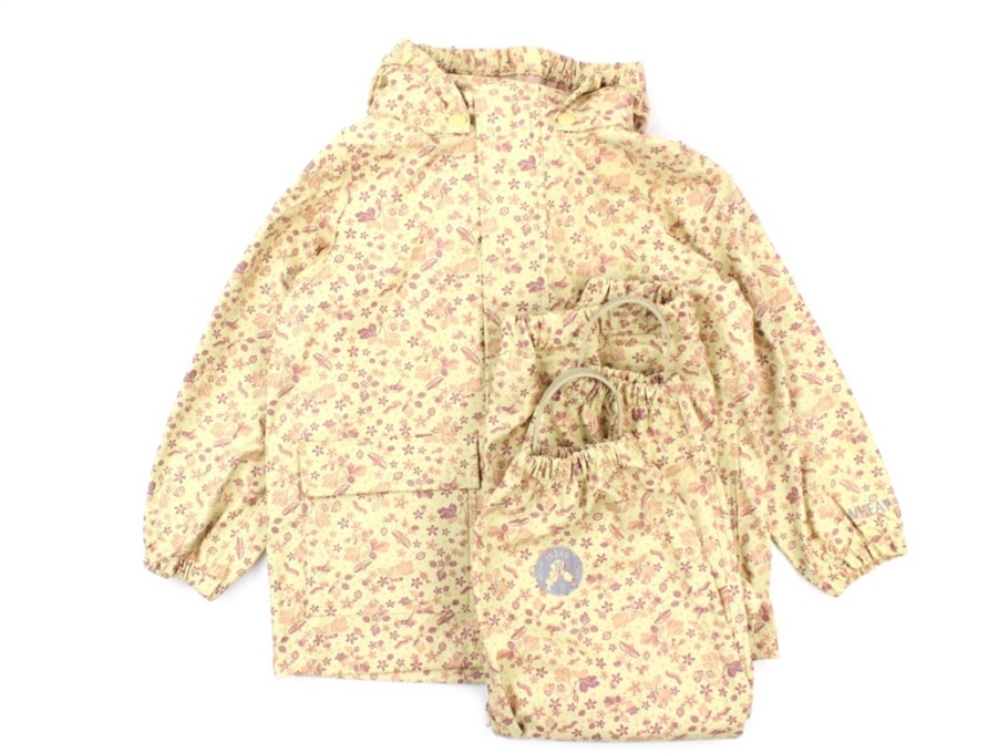 Tweens Wheat Rainwear | Wheat Rainwear Ola Pants And Jacket Yellow Gooseberry