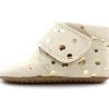 Baby Pom Pom Slippers | Pom Pom Slippers Beige Gold Dot