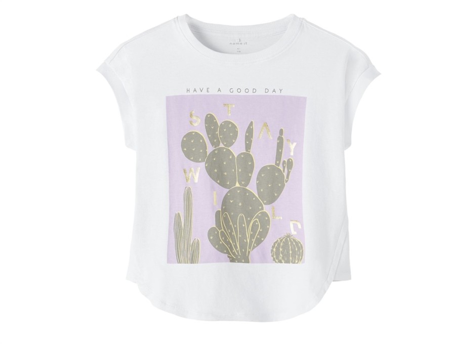 Tweens Name It Tops | Name It Bright White Top Print