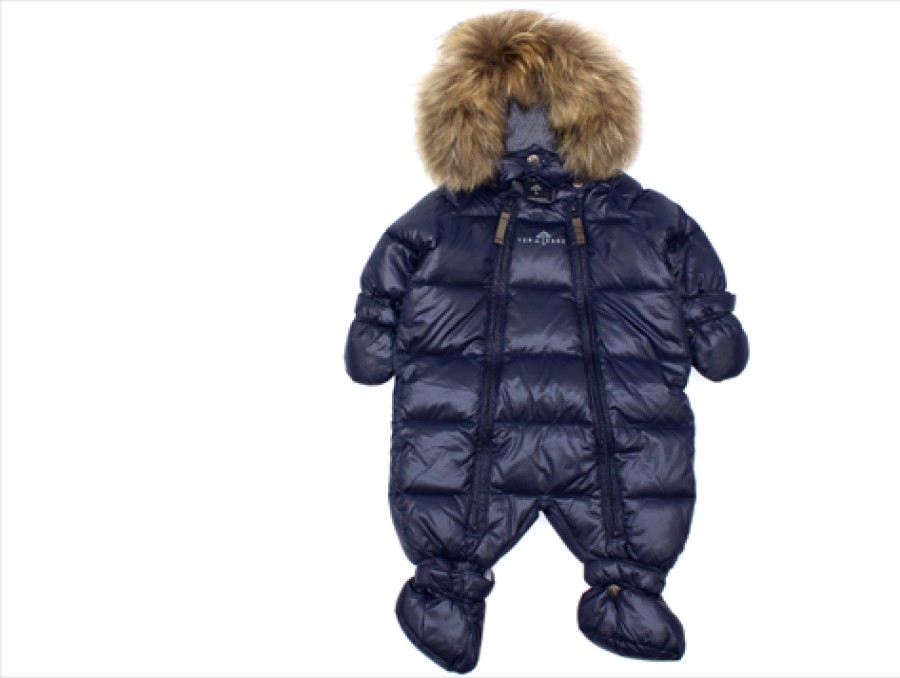 Baby Ver de Terre Coveralls | Ver De Terre Navy Baby Down Snowsuit