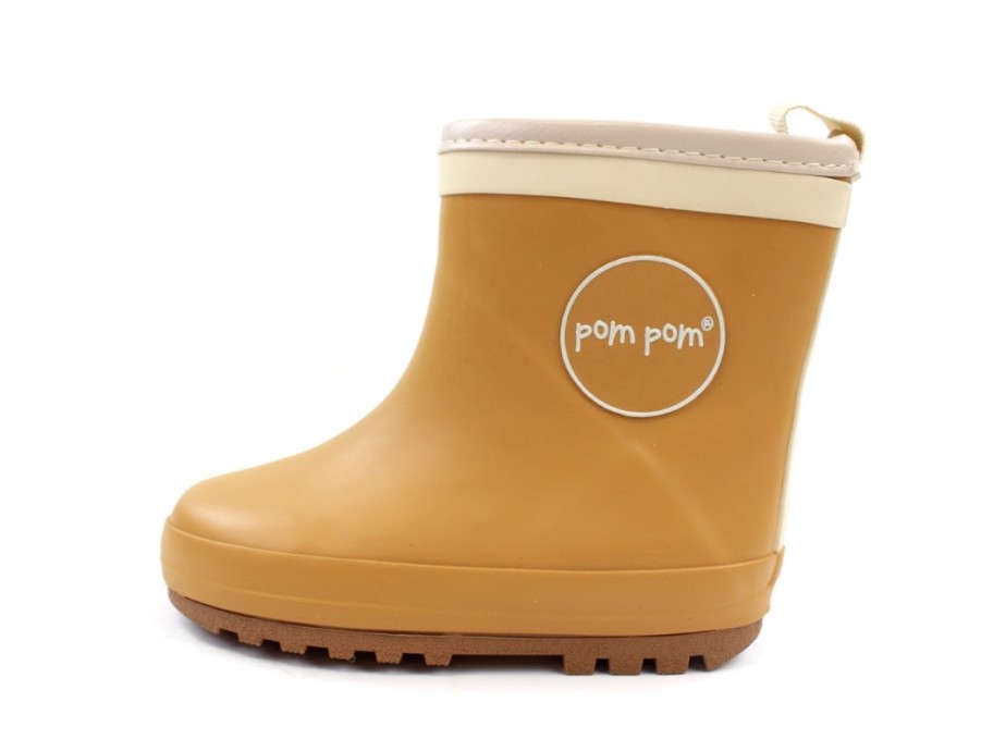 Baby Pom Pom Thermal Boots And Winter Rubber Boots | Pom Pom Winter Rubber Boot Boot Mustard